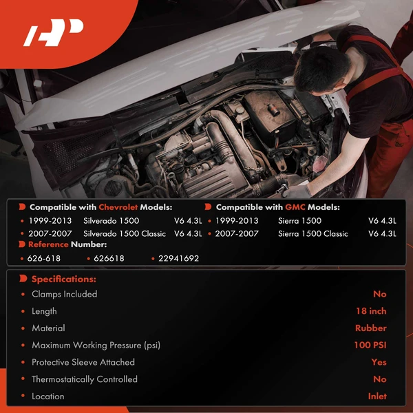 HVAC Heater Hose Assembly for Chevrolet Silverado 1500 GMC Sierra 1500 1999-2013