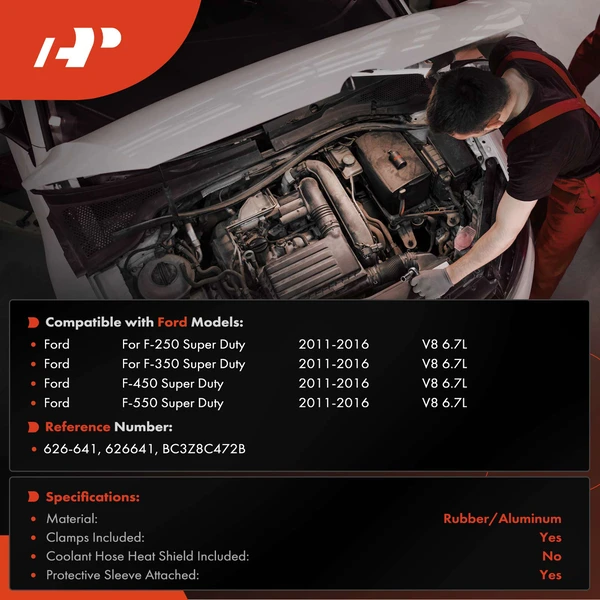 Inlet HVAC Heater Hose Assy for Ford F-250 Super Duty F-350 Super Duty 2011-2016