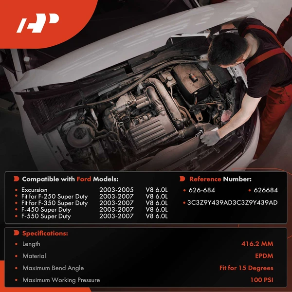 HVAC Heater Hose Assembly for Ford F-250 F-350 F-450 F-550 Super Duty 2003-2007