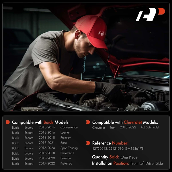 Driver Hood Hinge for Buick Encore Chevrolet Trax 2013-2022