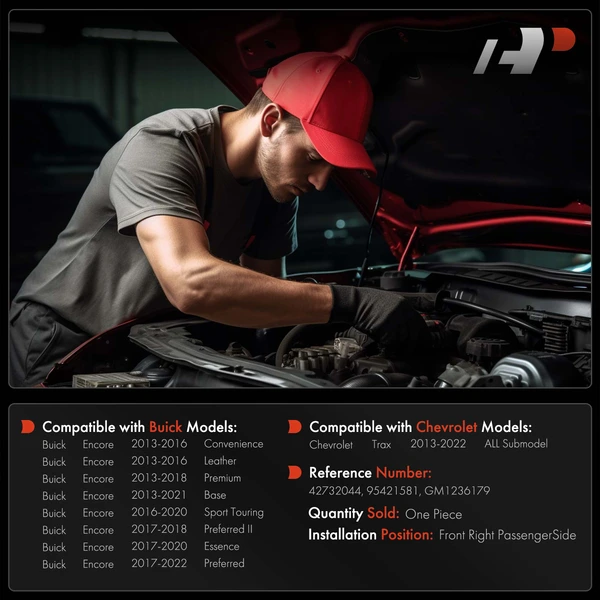 Passenger Hood Hinge for Buick Encore Chevrolet Trax 2013-2022