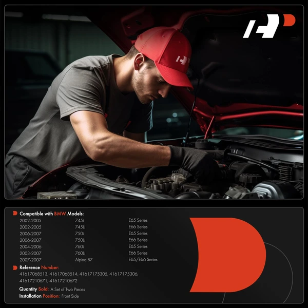 2 Pcs Driver & Passenger Hood Hinge for BMW E65 745i 745Li 750i 760i Alpina B7 E66 760Li