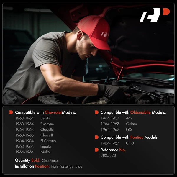 Front Passenger Hood Hinge for Chevy Malibu Impala Chevy II Oldsmobile Pontiac