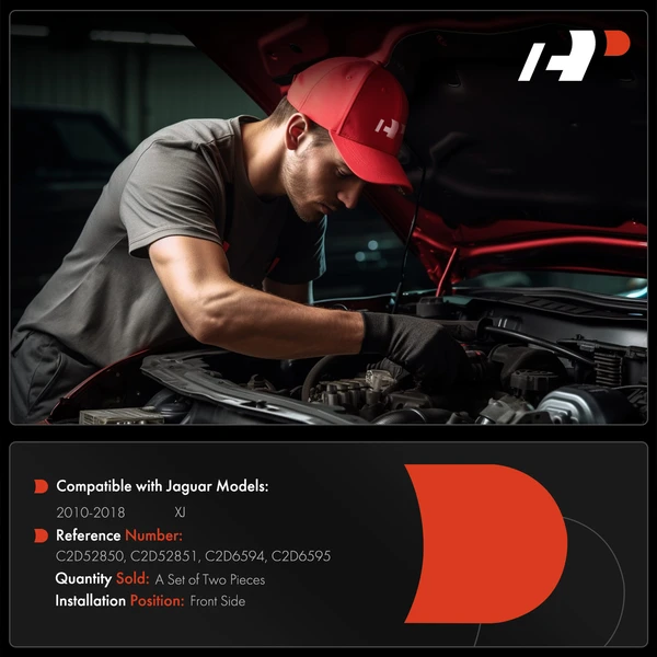 2 Pcs Driver & Passenger Hood Hinge for Jaguar XJ 2010-2018