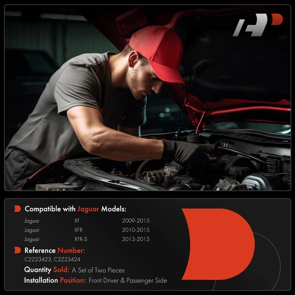 2 Pcs Driver & Passenger Hood Hinge for Jaguar XF 2009-2015 XFR 2010-2015 XFR-S