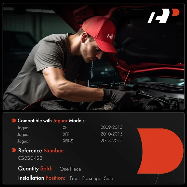 Front Passenger Hood Hinge for Jaguar XF 2009-2015 XFR 2010-2015 XFR-S 2013-2015