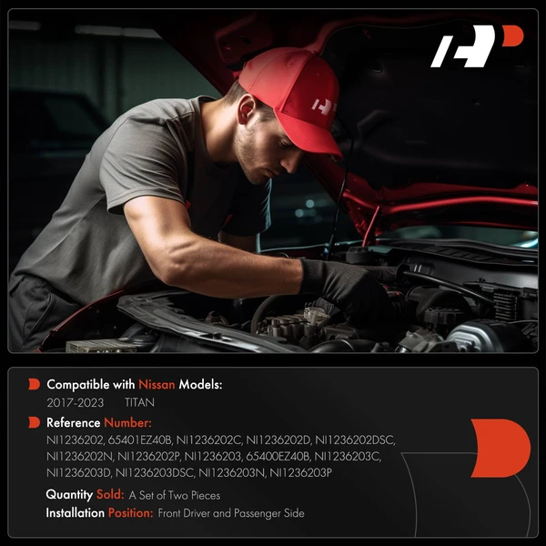 2 Pcs Driver & Passenger Hood Hinge for Nissan TITAN 2017-2023 V8 5.6L GAS