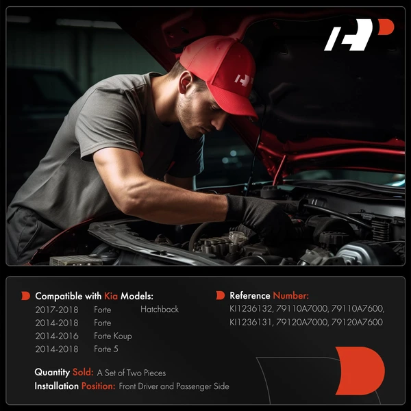 2 Pcs Driver & Passenger Hood Hinge for Kia Forte Forte5 2014-2018 Forte Koup 2014-2016