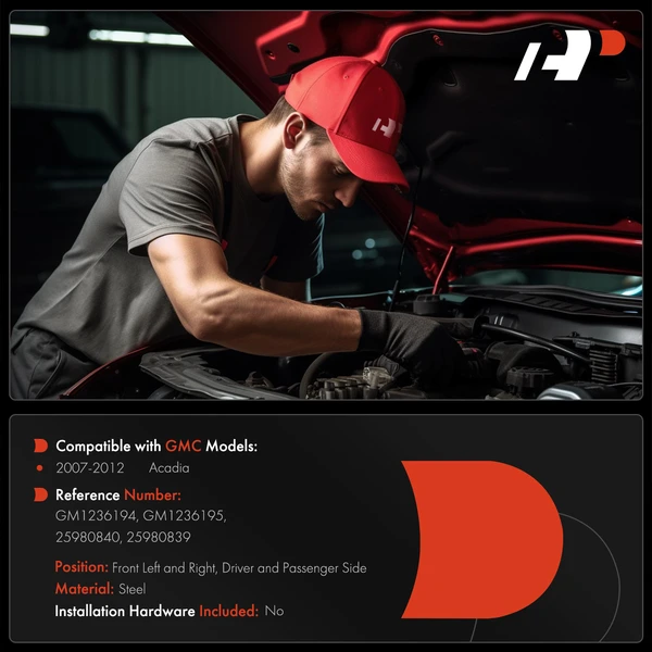 2 Pcs Front Driver & Passenger Hood Hinge for GMC Acadia 2007-2012