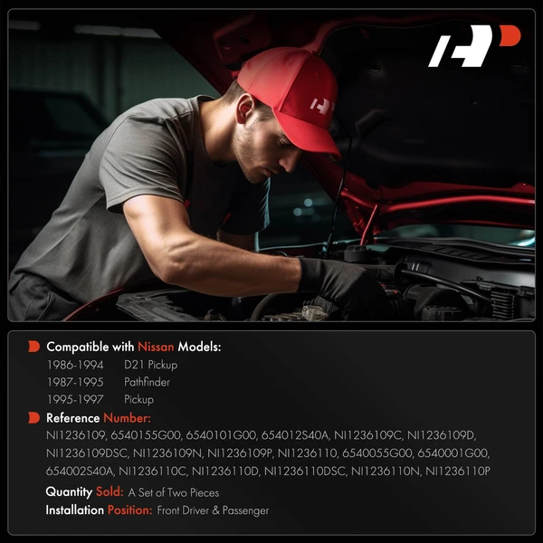 2 Pcs Driver & Passenger Hood Hinge for Nissan Pathfinder 1987-1995 D21 Pickup 1986-1994