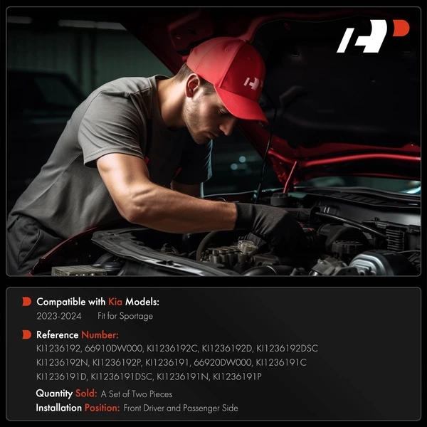2 Pcs Driver & Passenger Hood Hinge for Kia Sportage 2023-2024 1.6L 2.0L 2.5L