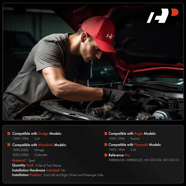 A-Premium APHHI252TW Hood Hinge Front Driver & Passenger