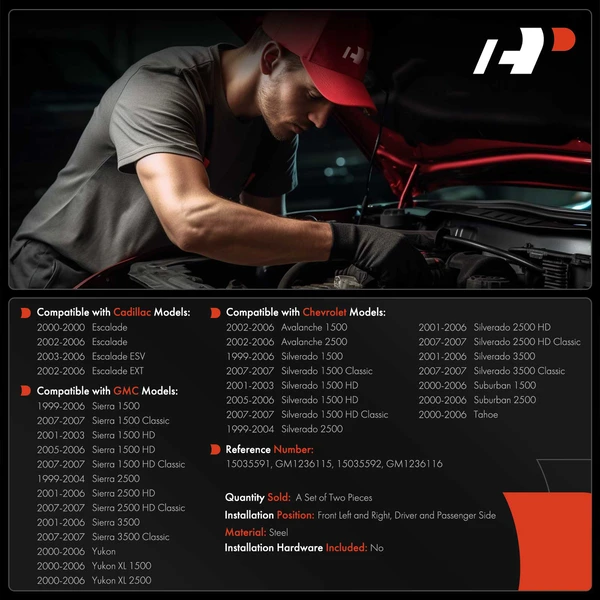 A-Premium APHHI242TW Hood Hinge Front Driver & Passenger