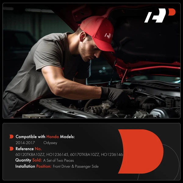 2 Pcs Front Hood Hinge for Honda Odyssey 2014-2017