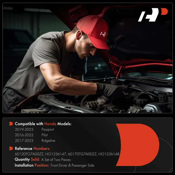 2 Pcs Front Hood Hinge for Honda Passport 19-23 Pilot Ridgeline