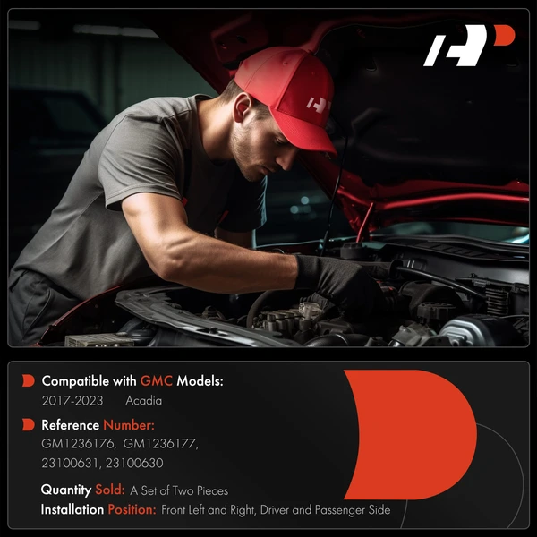 2 Pcs Front Driver & Passenger Hood Hinge for GMC Acadia 2017-2023