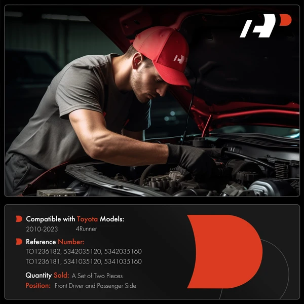 2 Pcs Driver & Passenger Hood Hinge for Toyota 4Runner 2010-2023