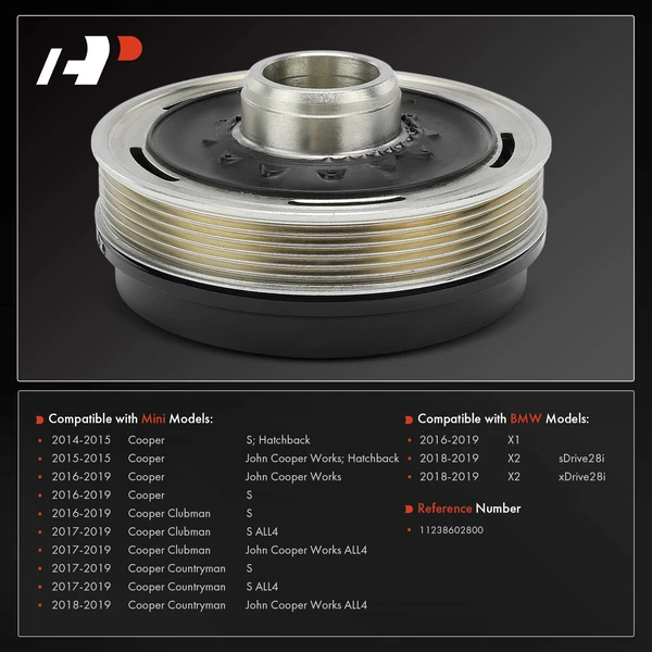 Crankshaft Pulley for BMW F48 X1 F39 X2 Mini F55 F56 F57 F60 F54 Cooper Clubman