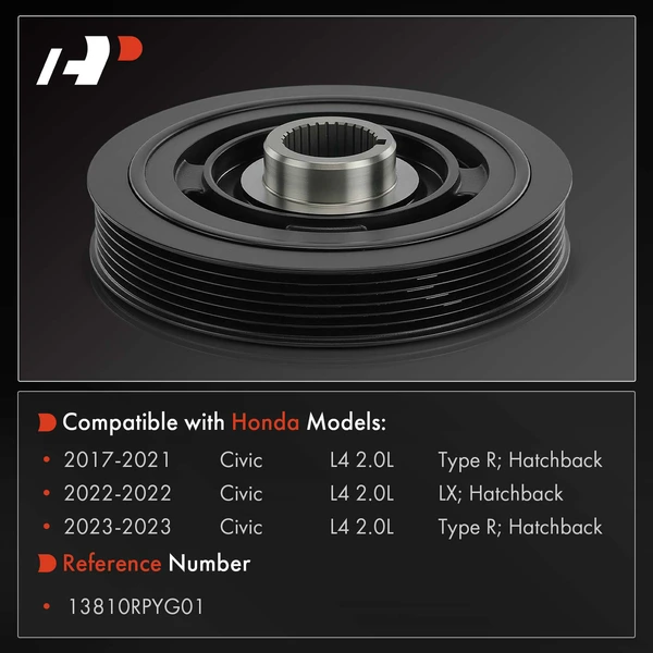 Harmonic Balancer Crankshaft Pulley for Honda Civic 2017-2023 Hatchback 2.0L MT