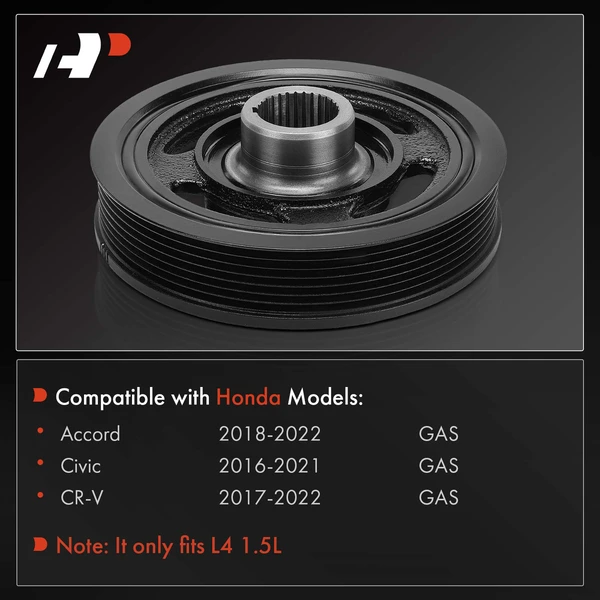 Engine Harmonic Balancer for Honda Accord 2018-2022 Civic 2016-2021 CR-V L4 1.5L