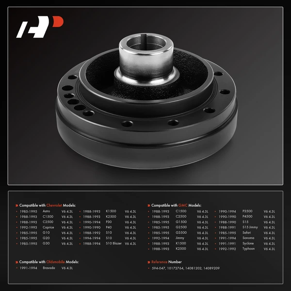 Engine Harmonic Balancer for Chevrolet Astro C1500 Caprice GMC Oldsmobile