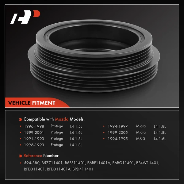 Engine Harmonic Balancer for Mazda Miata 1994-2005 Protege 1991-2001 MX-3 1.8L