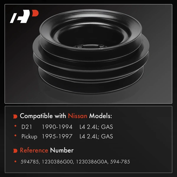 Harmonic Balancer for Nissan D21 1990-1994 Pickup 1995-1997 2.4L GAS SOHC