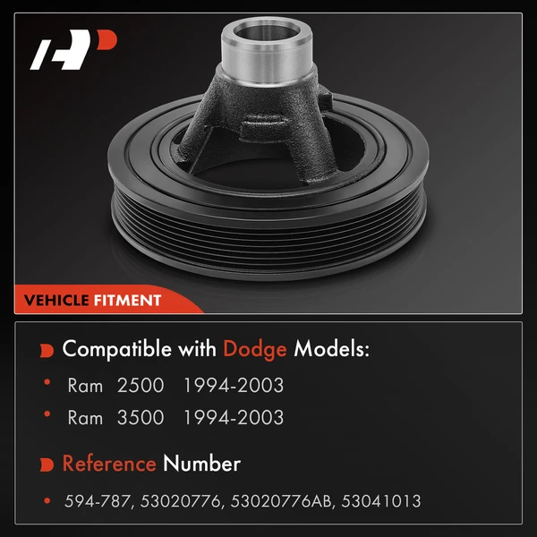 Engine Harmonic Balancer for Dodge Ram 2500 94-03 Ram 3500 94-03 8.0L