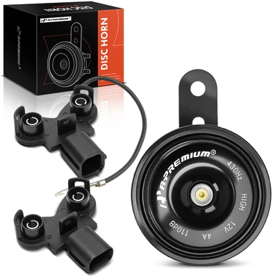 76.5mm Black Metal Disc Horn with 2 Connectors