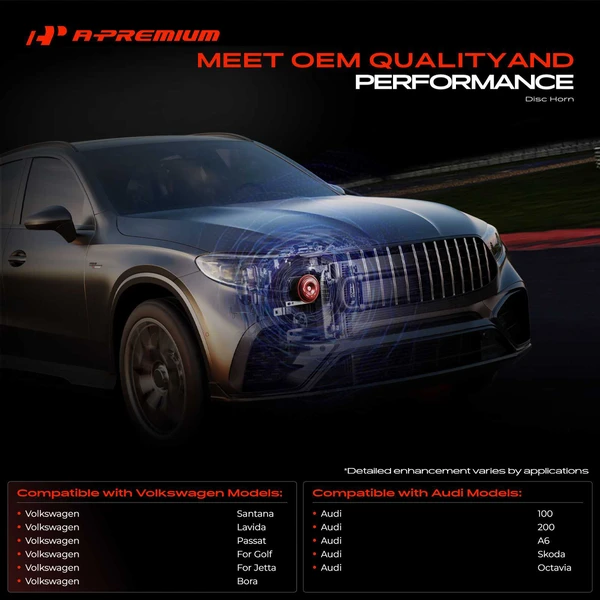 76.5mm ABS Plastic Disc Horn with Connector for Volkswagen Santana Passat Golf