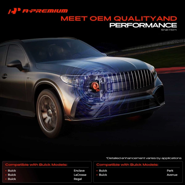 80mm Black ABS Plastic Snail Horn with 1 Connector for Buick Enclave LaCrosse Regal