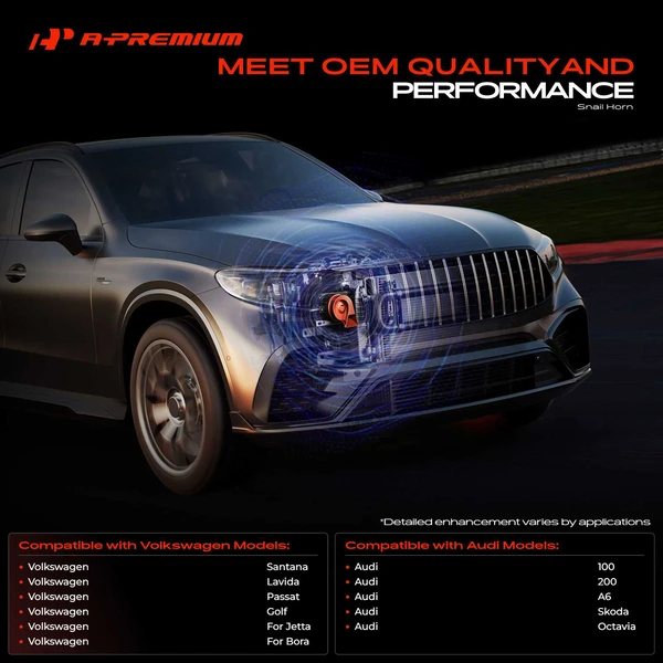 80mm ABS Plastic Snail Horn with Connector for Volkswagen Santana Passat Golf