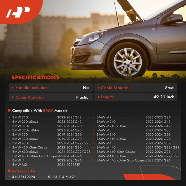 Hood Release Cable for BMW 330i 2019-2024 430i 2021-2024 230i M2 M3 M4 M440i i4