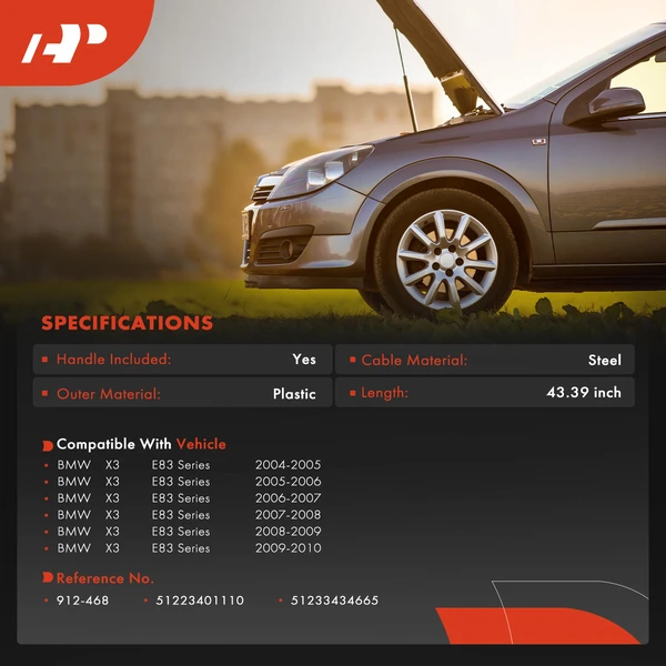 Front Hood Release Cable for BMW E83 X3 2004-2010 1102 mm