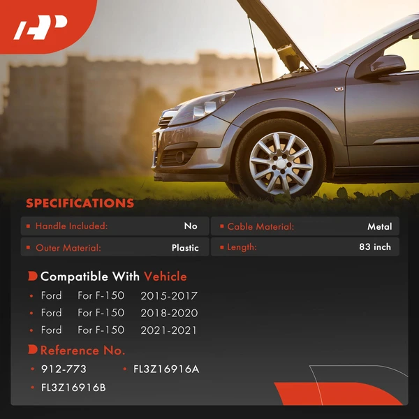 Hood Release Cable for Ford F-150 2015-2021 83 inch