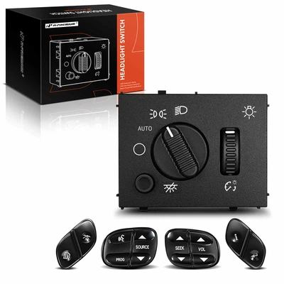 5 Pcs Headlight Switch & Steering Wheel Control Switch for Chevy Silverado GMC Sierra
