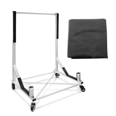 Black Hard Top Storage Cart with Dust Cover