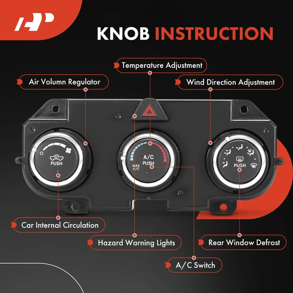A/C Climate Control Module Panel with Rear Window Defroster for Ram 2500 3500 4500