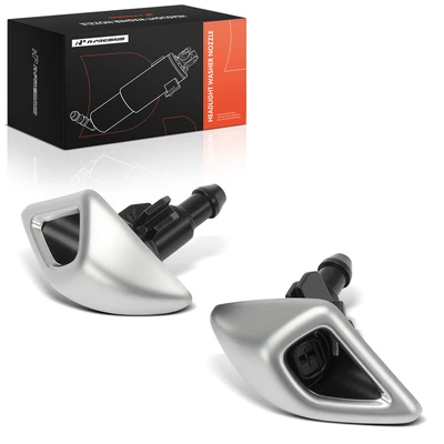 2 Pcs Driver & Passenger Headlight Washer Nozzle Jet Matte