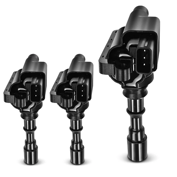 2003-2006 Hyundai Santa Fe A Set of 3-Pc Ignition Coil 3-Blade Terminal Round, Rectangular A-Premium APIC0215