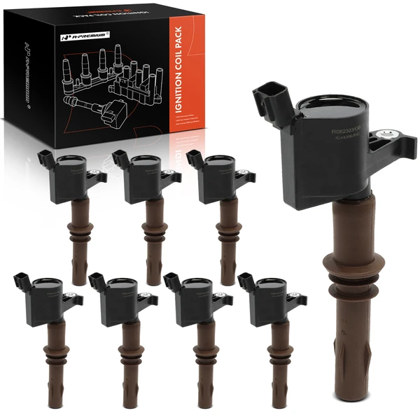 2008-2014 Ford Expedition A Set of 8-Pc Ignition Coil 2-Blade Terminal Rectangular A-Premium APIC0118