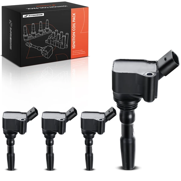 2019-2022 Bentley Bentayga A Set of 4-Pc Ignition Coil 4-Blade Terminal Oval A-Premium APIC0881