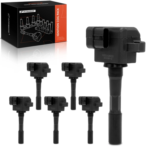 A Set of 6-Pc Ignition Coil 3-Blade Terminal Oval A-Premium APIC1156