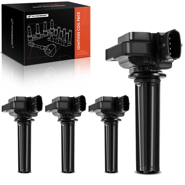 2003-2011 Saab 9-3 A Set of 4-Pc Ignition Coil 4-Blade Terminal Oval A-Premium IC0061