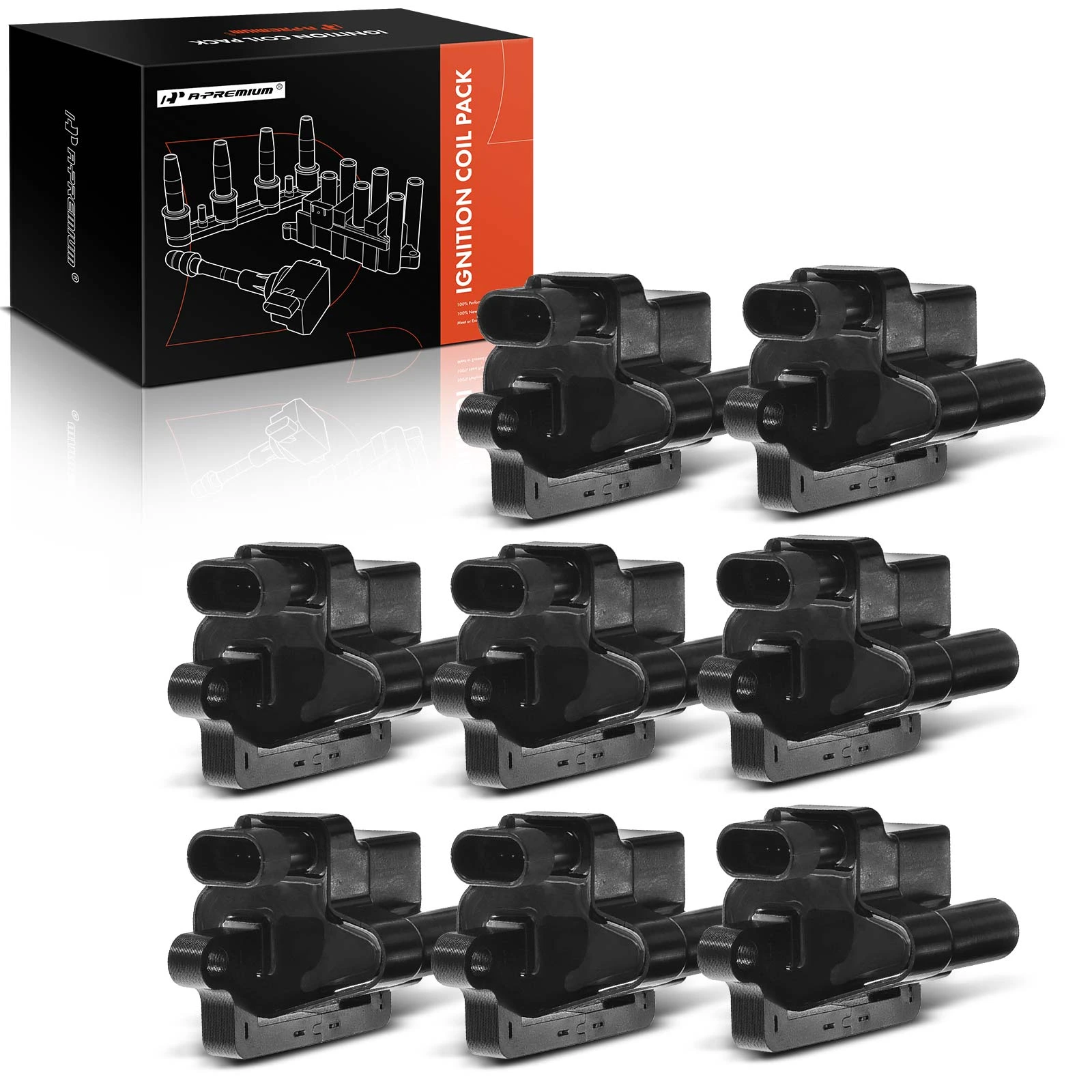 The A-premium 8 pc Ignition Coil | 4-Pin Terminal | A-Premium APIC0101 Image 
