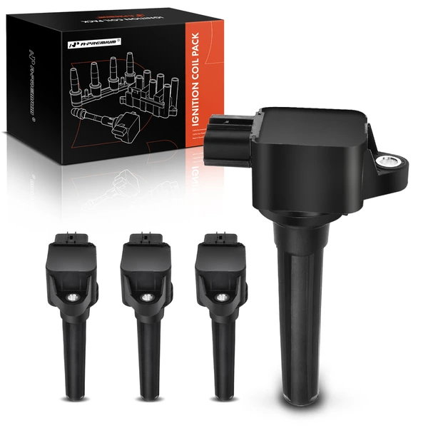 2008-2012 Mitsubishi Lancer A Set of 4-Pc Ignition Coil 3-Blade Terminal Rectangular A-Premium APIC0240