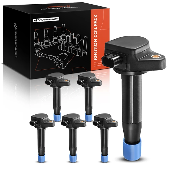 A Set of 6-Pc Ignition Coil 3-Blade Terminal Rectangular A-Premium APIC0123