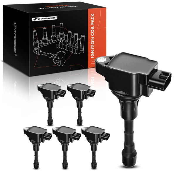 2015-2019 Infiniti Q70L A Set of 6-Pc Ignition Coil 3-Blade Terminal Rectangular A-Premium APIC0246