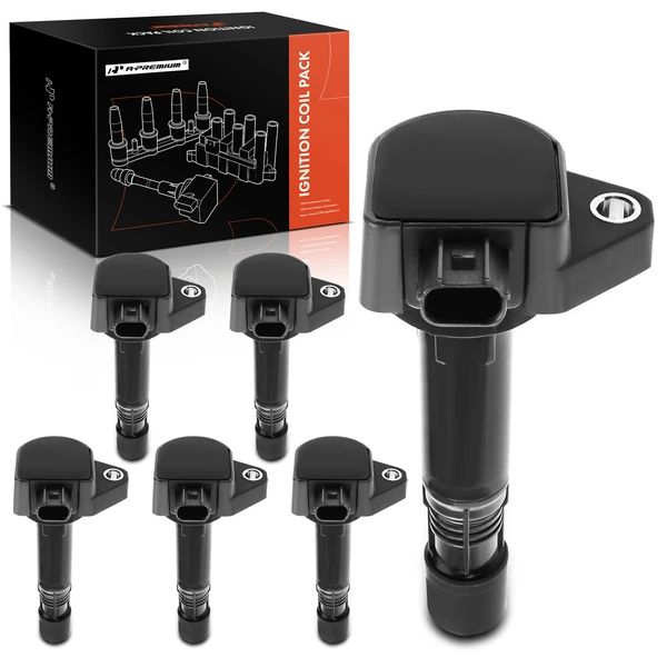 A Set of 6-Pc Ignition Coil 3-Blade Terminal Round, Rectangular A-Premium APIC0400