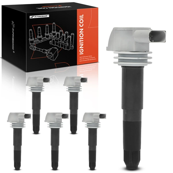 2009-2016 Porsche Boxster A Set of 6-Pc Ignition Coil 4-Blade Terminal Oval A-Premium APIC0440